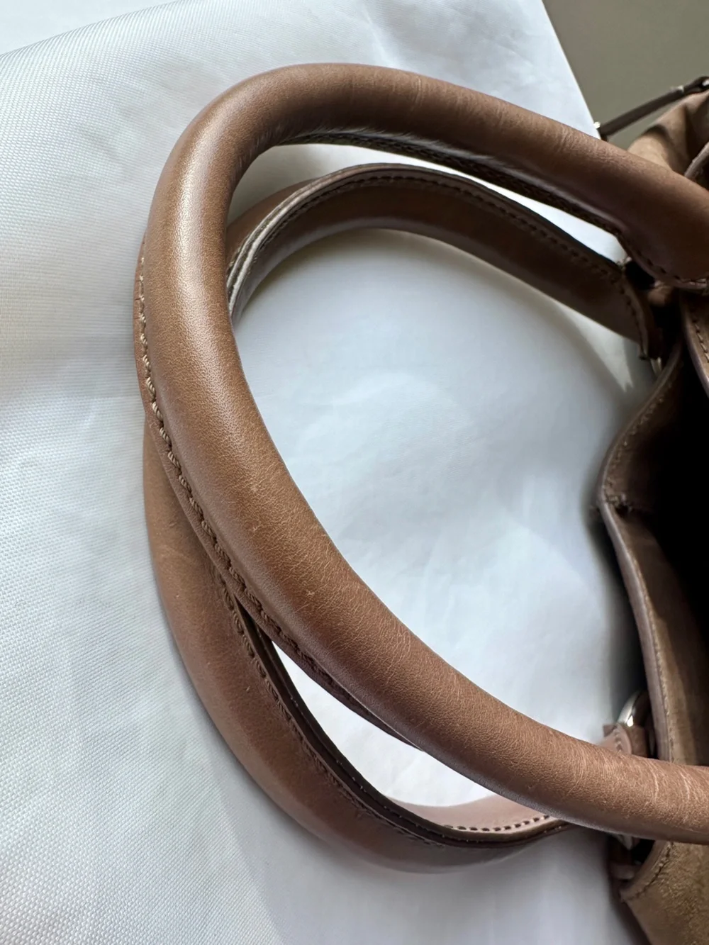 ❌SOLD! ❌TOD’S Large Fringe Cape Bag Suede Leather Satchel Brown - Picture 9 of 14